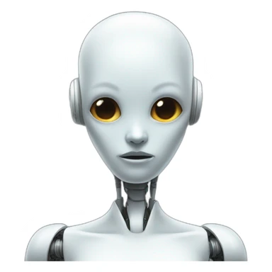 robot woman ghost without hair saying oh no sticker