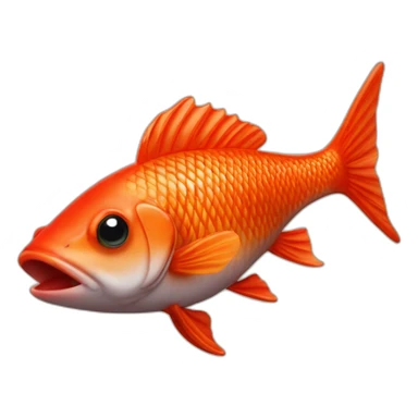 Poisson rouge sur ovni sticker
