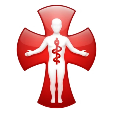 medical cross with a moving figure inside sticker