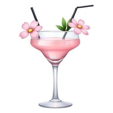 Cocktail with light pink flowers sticker