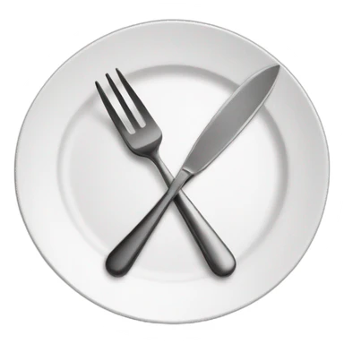 knife and fork on a plate sticker