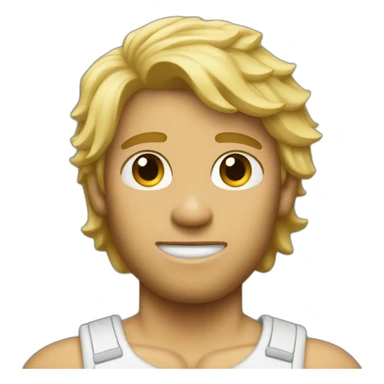 Man with blonde surfer boy hair and broken arm sticker