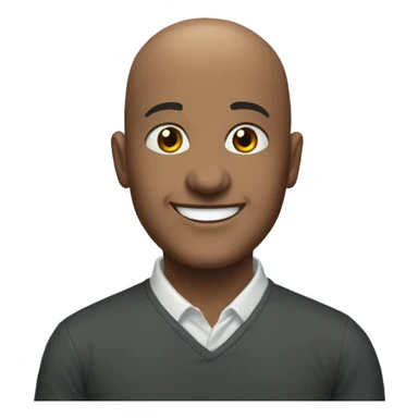 bald man smiling portrait sticker