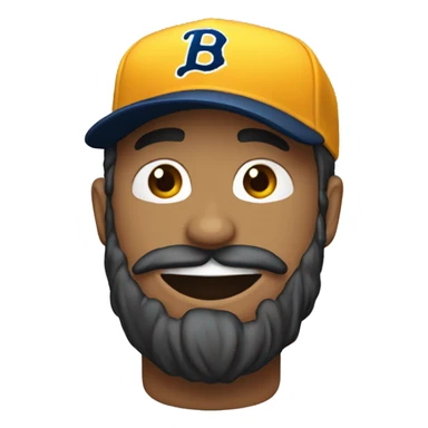 Emoji con barba y gorra de beisball sticker