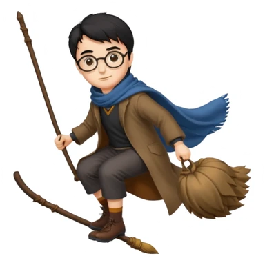 Harry potter riding on a broomstick sticker