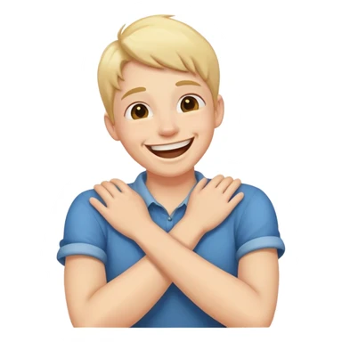 Someone laughing with arms on their neck ￼ sticker