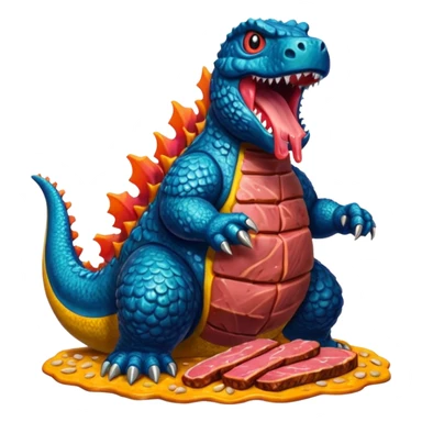  SPAM meat godzilla slop art sticker