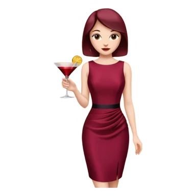 Burgundy cocktail dress sticker