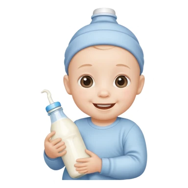 baby cute Milk bottle with cartoon face sticker