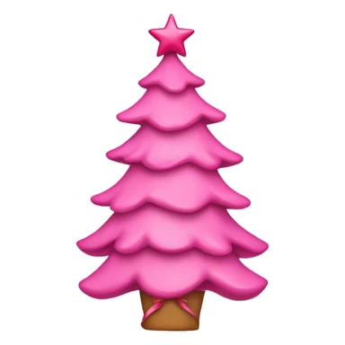 Pink Christmas tree with pink bows on top  sticker