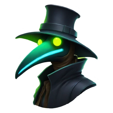 plague doctor with neon elements sticker