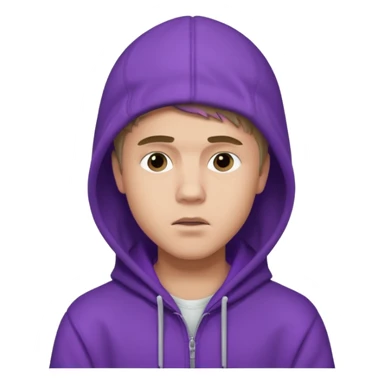 justin bieber, wear purple hoodie sticker