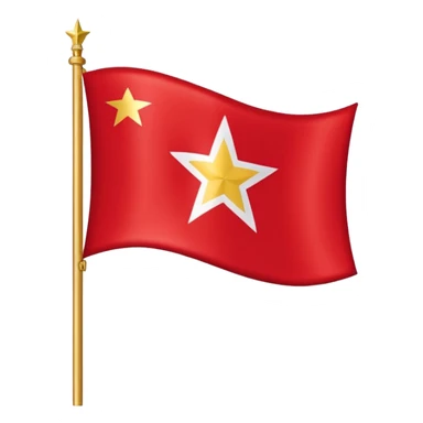 Bandeira do Pará em cor vermelho e uma listra banca na vertical e uma estrela dourada no centro sticker