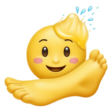 yellow emoji smelling foot sticker