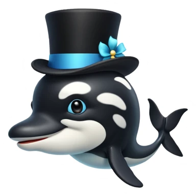 orca with a top hat sticker