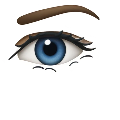 realistic dark blue eye with eyelid and eyelashes sticker