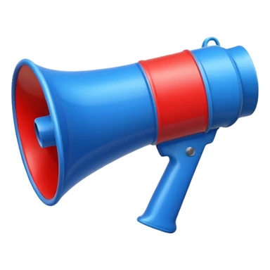 Megaphone in blue (#00A3E0) and red (#F9423A)  sticker