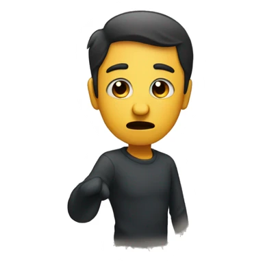 sad person pointing to himself sticker