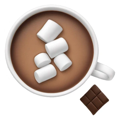 Hot cocoa with marshmallows in a white mug sticker