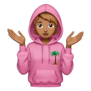 Pink palm ￼ puff hoodie ￼￼ sticker