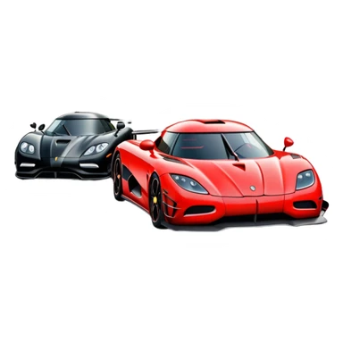Prepare 10 different video frames of 3 Koenigsegg cars in 3 different colors on the street. sticker