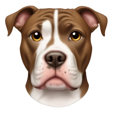 Brown brindle white face pitbull tan collar sticker