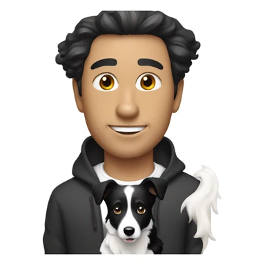 a man with a Black and White Border Collie
 sticker