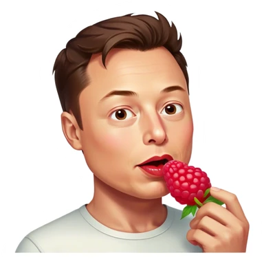 Elon musk eats raspberry sticker