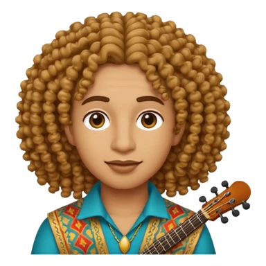 Emoji with Moroccan / Amazingh guy with curly hair, loooking like music artist Central Cee sticker