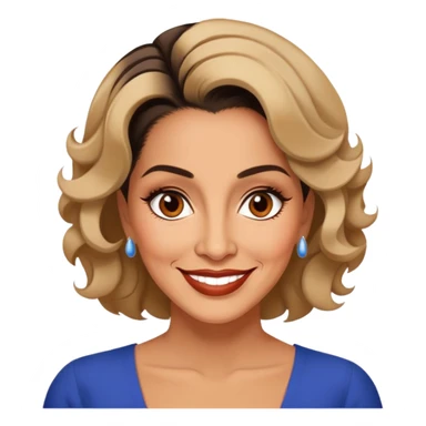 Famous Puerto Rican actress Marian Pabón with her distinctive hairstyle, warm smile, expressive eyes, middle-aged woman sticker