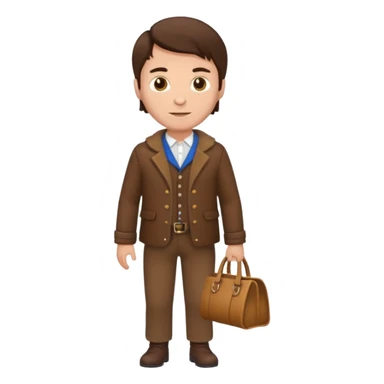 brunette man with brown dutch clothing sticker