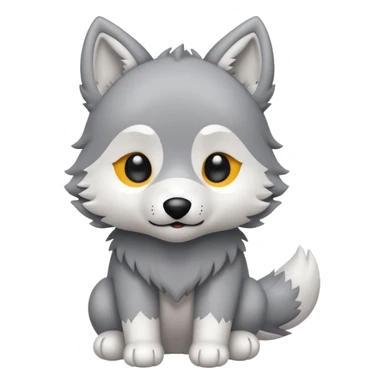 Chibi style Plush wolf sticker
