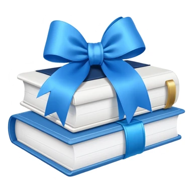 aesthetics blue Bow + white books sticker