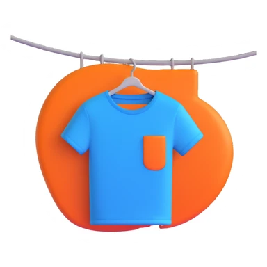blue tee shirt on a hanger sticker