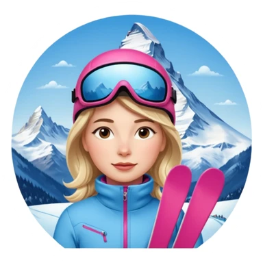 Woman Skiing Background Matterhorn sticker