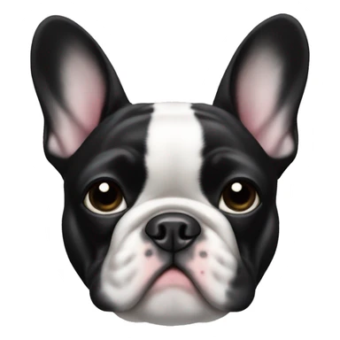 Black and white french bulldog with a bow  sticker