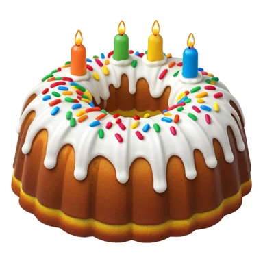 bundt cake with white frosting and rainbow sprinkles  sticker