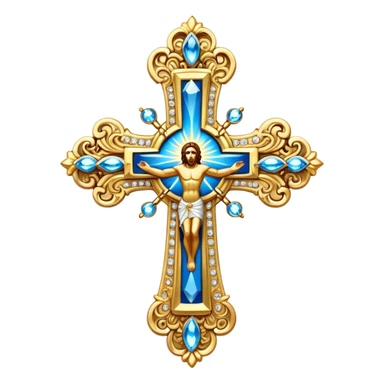 Jesús cross With rhinestones  sticker