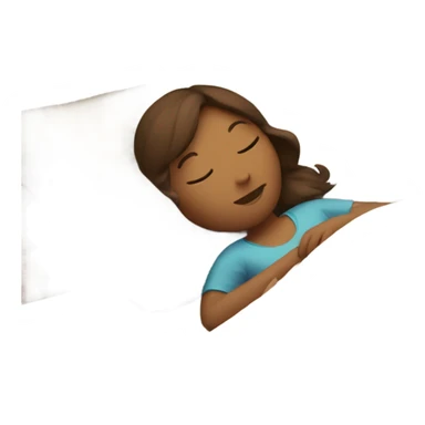 brown haired girl sleeping in bed sticker