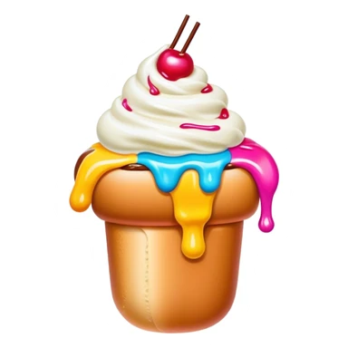 Melted neon  ice cream hot dog sundae sticker