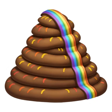 pile of poo with rainbow stripes, cheerful and vibrant sticker