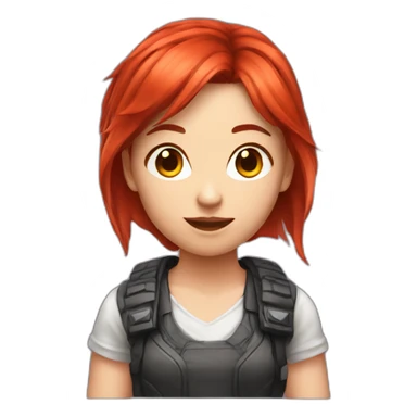 scarlet hair gamer girl sticker