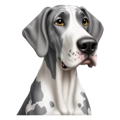 Gray and white harlequin Great Dane  sticker