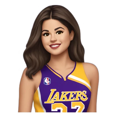 selena gomez wearing lakers jersey sticker