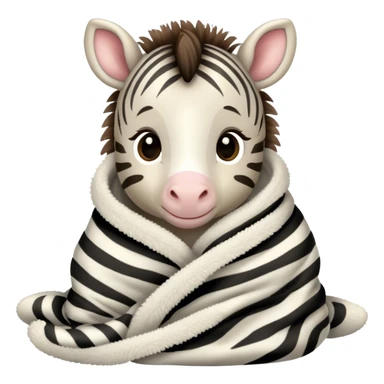 Baby zebra cozy in blanket  sticker