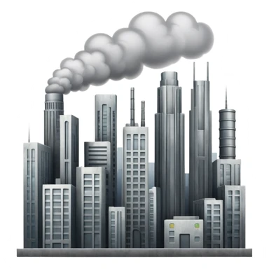 dystopian cityscape sticker