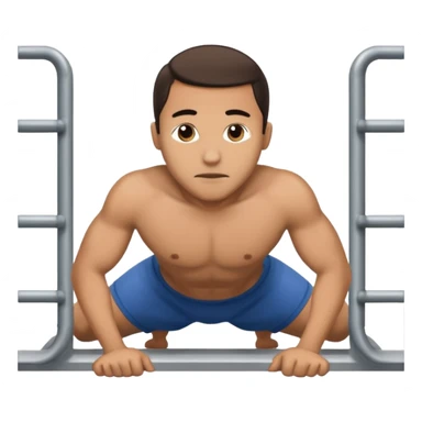 Prisoner doing pushups in jail cell front view sticker