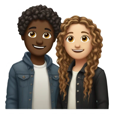 two best friends where one is white with long brown wavy hair and the other is black with butterfly locs sticker