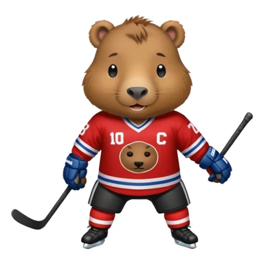 capybara ice hockey player sticker