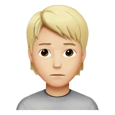 a anime blonde guy with midle part and a jawline sticker